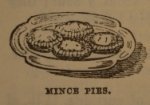 An illustration from Beeton's 'Book of household management', page 658, showing mince pies on a plate