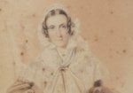 Detail of a watercolour portrait of Anna Maria Macarthur, 1843.