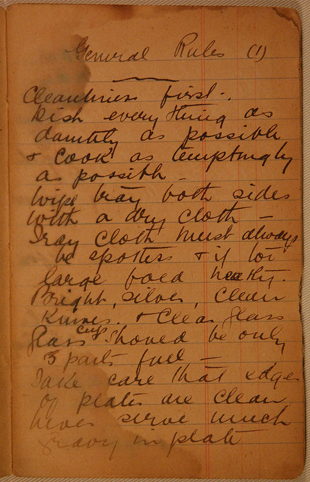 General rules written in a notebook, from Meroogal.