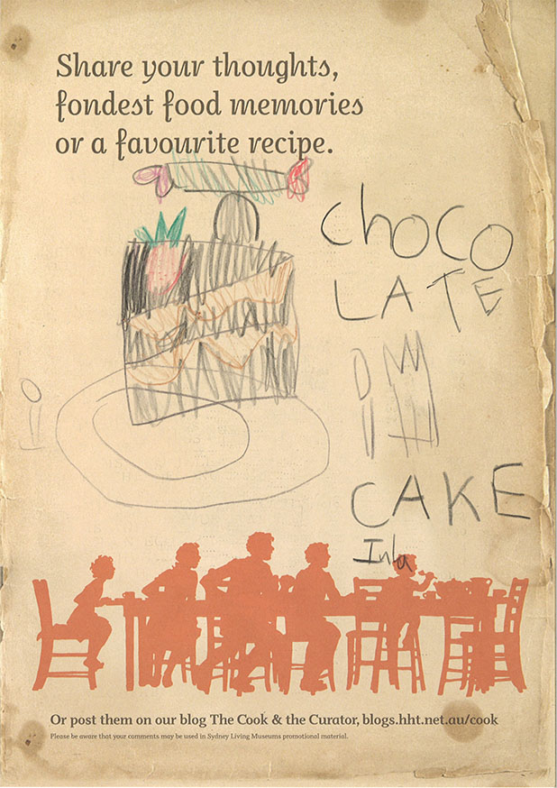 Visitor comment from the Eat your history: a shared table exhibition, chocolate cake