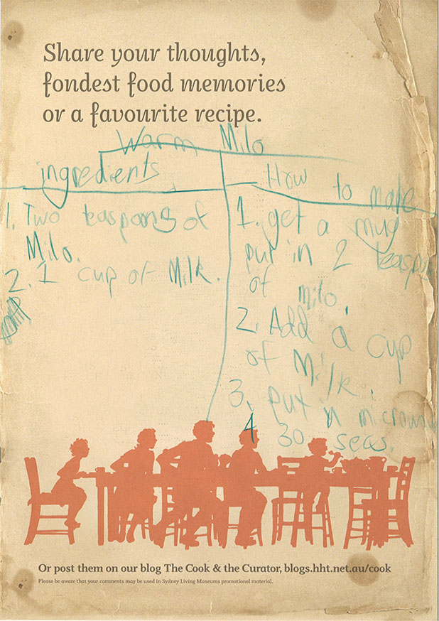 Visitor comment from the Eat your history: a shared table exhibition, Milo recipe