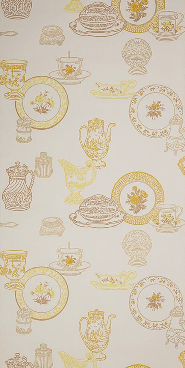 ‘Tea Time’ in a yellow colourway, The Birge Company Inc, United States of America, c1961.