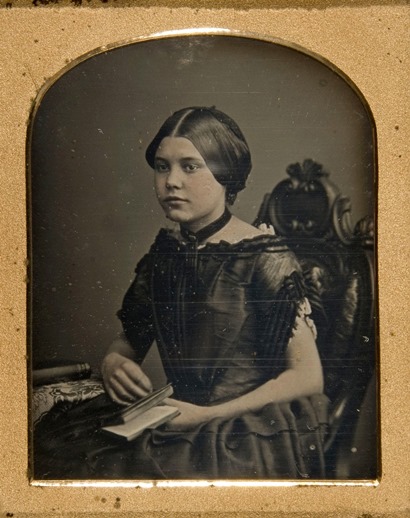 Hand coloured daguerreotype of Emma Rouse (1843-1928), c1855.