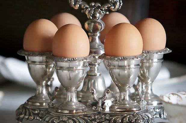 Silverplate eggcup cruet from Elizabeth Bay House.