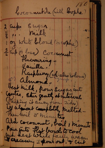 Meroogal manuscript cocoanut ice recipe