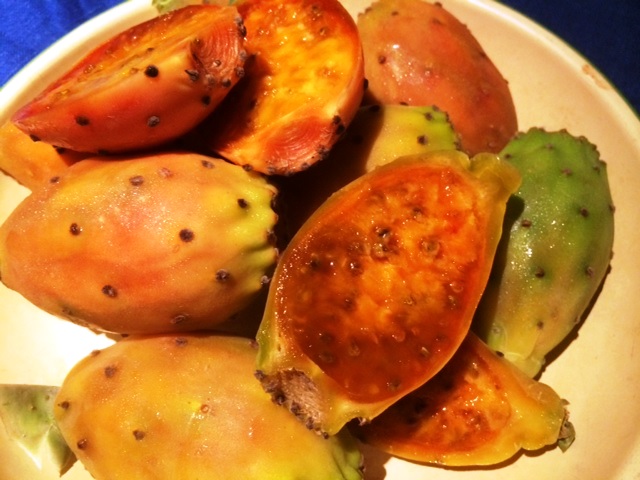 Prickly pears showing their fleshy interior