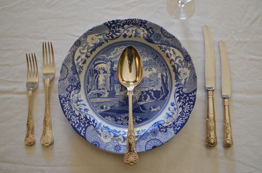 A formal table setting ready for the first and second courses