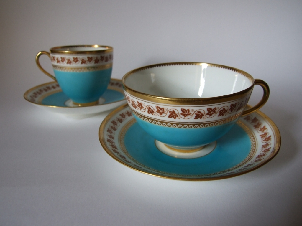 Tea and coffee cups, Minton, ca1855