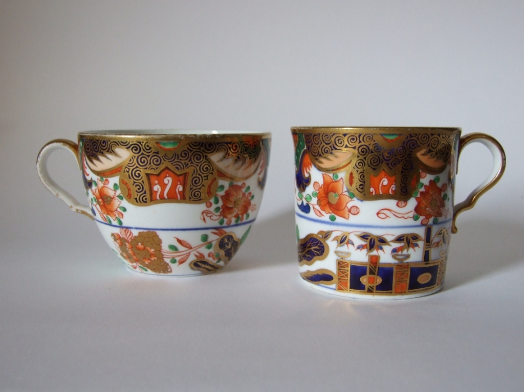 Tea cup and coffee can, Spode ‘Japan’ pattern, c 1840