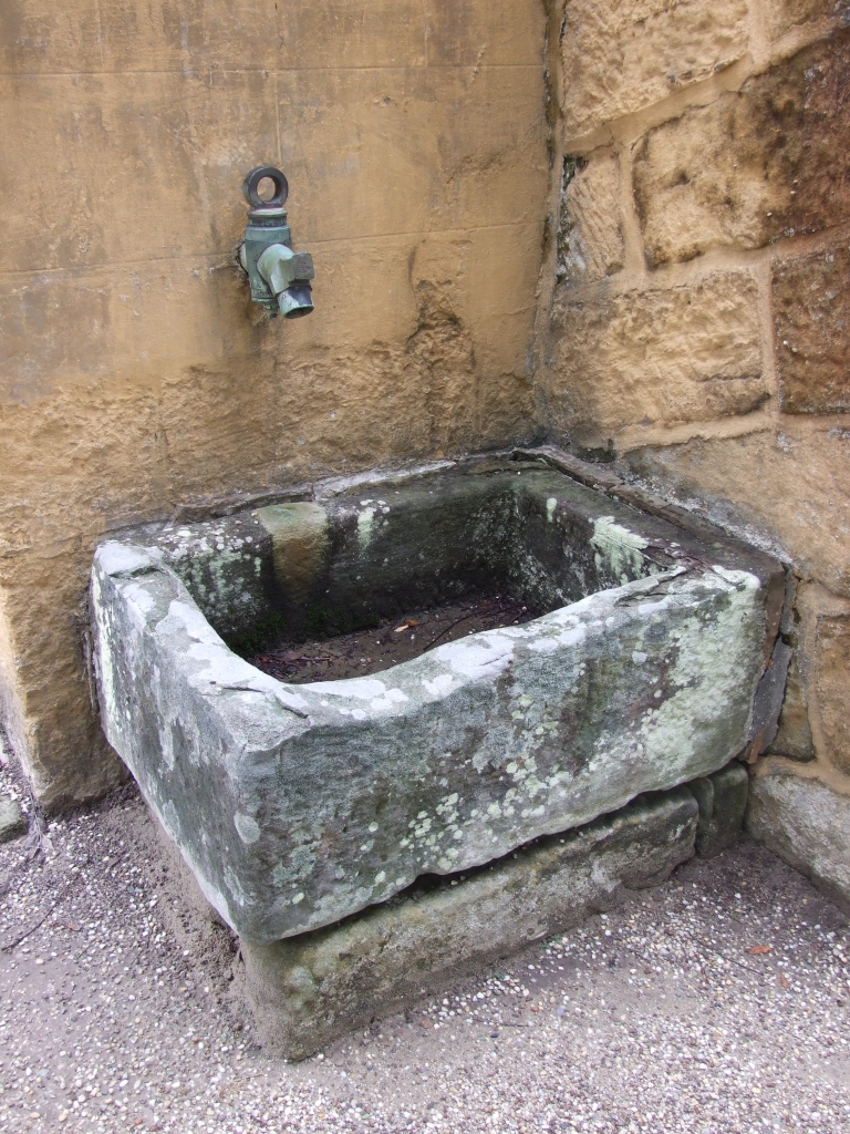 Stone sink in the courtyard at Vaucluse House