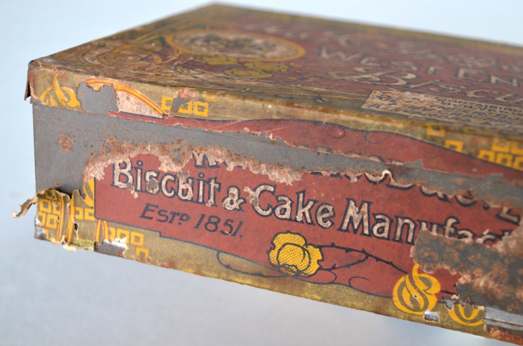 Detail of Jacobs Biscuits tin_Rouse Hill House collection_Photo © Mel Flyte for Sydney Living Museums