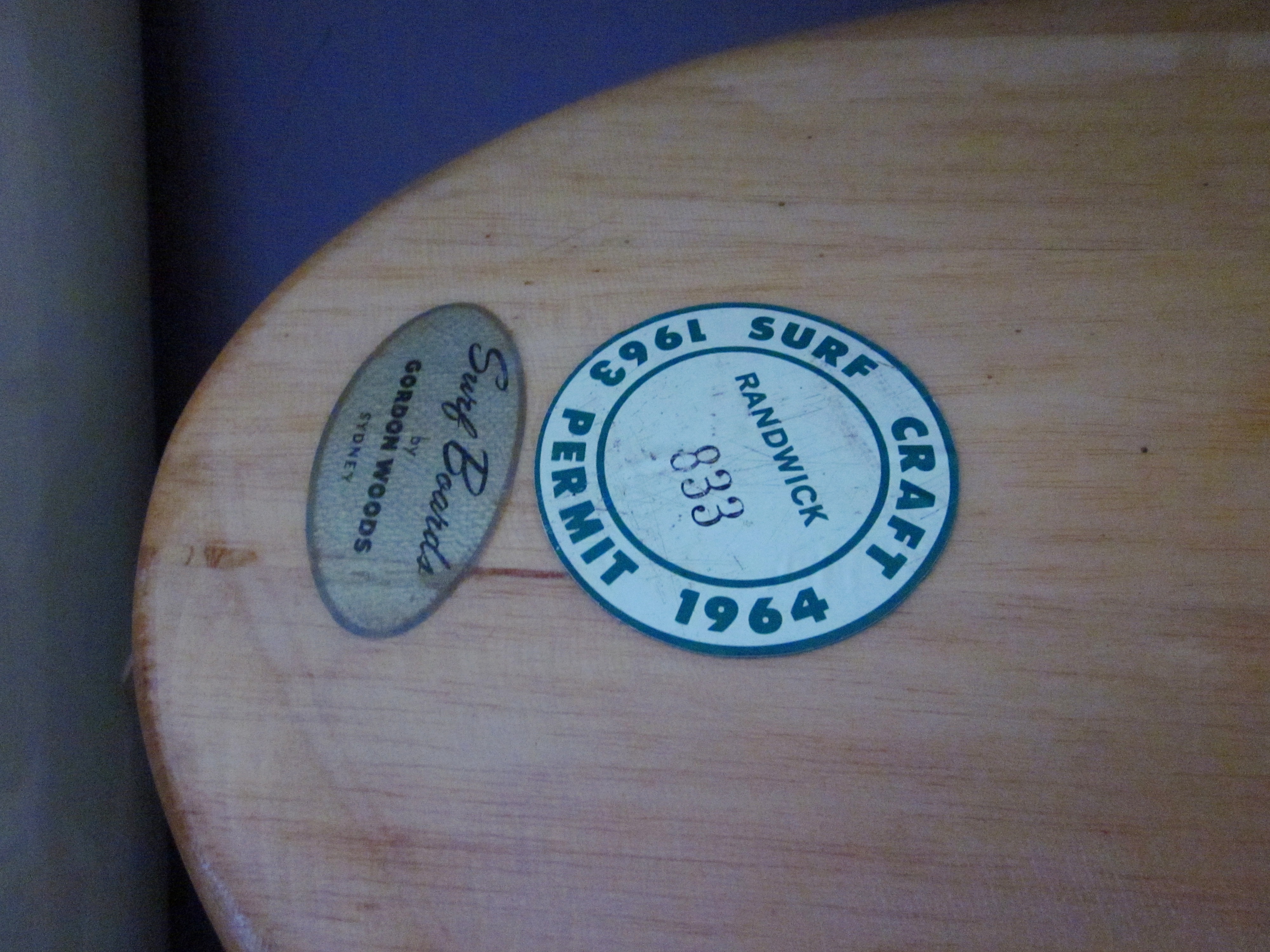 GORDON WOODS SURFBOARDS 1960's Surfboard Manufacturer NSW Sticker Decal Surfing 